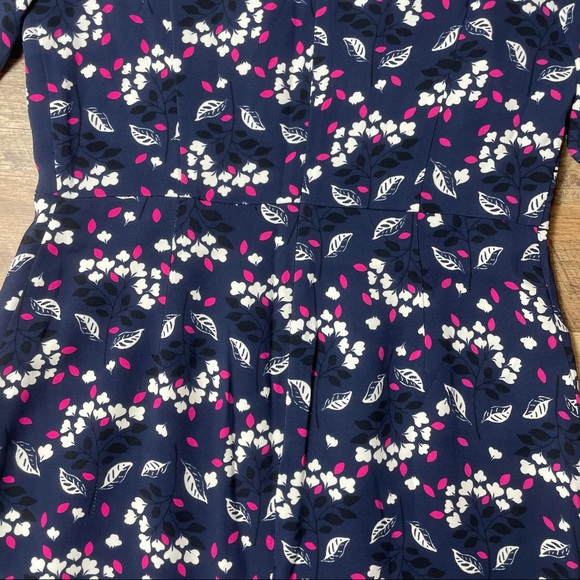 Boden Sheath Dress midi length Floral Design bell sleeve crew neck - Picture 12 of 14